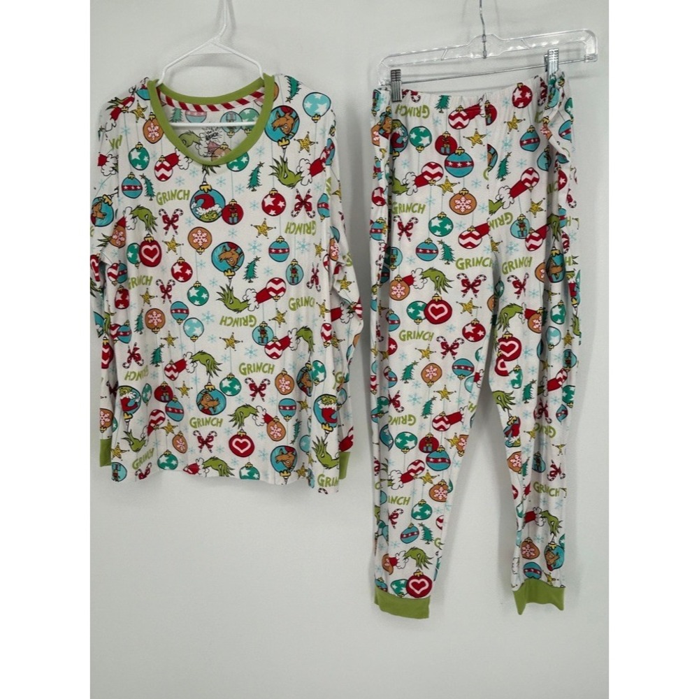 Dr Seuss The Grinch Pajama Set Girls XL 16-18 Nostalgic Christmas Holiday 2 Pc